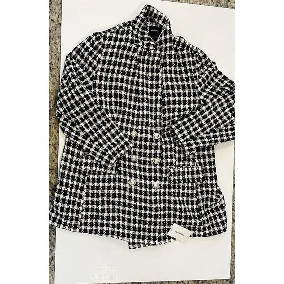 Bloomchic Women's‎ Black & White Plaid Blazer Dressy Jacket Plus Size 22/24 NWT - Picture 3 of 9